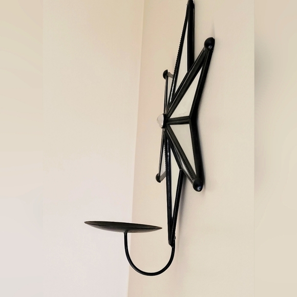 Pair-Mirrored Star Wall Sconces - Picture 3 of 4